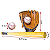 Taco Beisebol Madeira + Luva + Bola + Bolsa Juvenil 62cm AX 25" 580 - EXCLUSIVIDADE - Imagem 2
