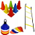 Kit Agilidade 2 Cones de 30cm e 1 Barreira 1mt  Vermelho 602 -  EXCLUSIVIDADE - Imagem 12