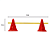 Kit Agilidade 2 Cones de 30cm e 1 Barreira 1mt  Vermelho 602 -  EXCLUSIVIDADE - Imagem 1