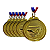 Medalha NATAÇÃO ONDA Ouro AX 65mm YWA 470 - PACK COM 10 - Imagem 1