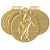 Medalha Handebol Ouro AX 50mm - Y223 - PACK COM 10 - Imagem 1