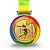 Medalha BASQUETE AX 65mm Borda Colorida YWA 457 - PACK COM 10 - Imagem 2