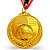 Medalha FUTEBOL BOLA Ouro AX 65mm - YWA 456 - PACK COM 10 - Imagem 2