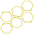Hexagono AX Agilidade de Treino Para Treino 60cm 669 - PACK COM  6  - Amarelo - Imagem 1
