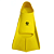 Nadadeira Curta M 36/38 Amarela Natação Silicone AX  - 816 - Imagem 3