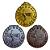 Medalha TENIS Ouro/Prata/Bronze  AX 65mm YWA 470 - PACK COM 3 (1 de Cada) - Imagem 1