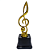 Troféu de Música, Nota Musical 2º Lugar Grande 22cm Base Quadrada AX - 836 - Imagem 1