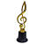 Troféu de Música Clave de Sol Grande 22cm Base REDONDA AX - 836 - Imagem 1