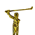 Troféu de Golf 1º Lugar 18cm Base Quadrada AX - 842 - Imagem 4