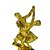 Troféu de Dança Casal 2º Lugar 17,5cm Base Quadrada AX - 826 - Imagem 3