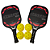Raquete Pickleball  Vermelho AX CY Fibra Vidro 02 Raq. e 4 Bolas - 37138 - Imagem 1