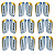 Caneleira Infantil Sports Azul Metálica AX - 794 - PACK COM 12 PARES - Imagem 1