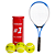 6 Raquete Tênis Campo Adulto PRO Aluminio com Bolsa AX CY T27 Azul + 6 Tubo 3 Bolas Tênis Premium AX Esportes - PACK COM 6 DE CADA - Imagem 2