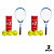 2 Raquete Tênis Campo Adulto PRO Aluminio com Bolsa AX CY T27 Azul + 2 Tubo 3 Bolas Tênis Premium AX Esportes - PACK COM 2 DE CADA - Imagem 1