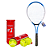 Raquete Tênis Campo AD/JUV Ferro AX CY com Bolsa T27 + Tubo 3 Bolas Tênis Premium AX Esportes - Imagem 1