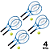 Raquete Tênis Campo Infantil 52x22 Com 02 Raquetes Azul + Bola e Capa T21 - 577 - PACK COM 4 KITS - Imagem 1