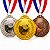 Kit 3 Medalhas Tênis de Mesa 65mm Ouro Prata Bronze com Fita AX Esportes - 983 - Imagem 1