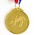 Medalha AX Esportes 50mm Vôlei Alto Relevo Dourada - Y224D - Imagem 1