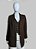 CONJUNTO BLAZER COM COLETE MARROM LINHO - Imagem 1