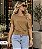 BLUSA MARROM CLARA DRAPEADA P CÓD.499 - Imagem 1