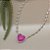 Brinco coração fucsia e gota - Imagem 4