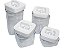 Conjunto 4 Potes Herméticos Quadrado Plastico Branco Arthi - Imagem 2
