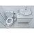 Conjunto Banheiro Branco Marmorizado 1 Assento Sanitário + 1 Cesto 6Lt com Tampa + Kit com 2 Acessório Astra - Imagem 5
