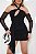 Vestido Curto Manga Tule - Imagem 1