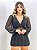 Vestido Curto Lurex Manga Longa - Imagem 1