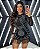 Vestido Curto Strass Manga Longa - Imagem 1