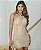 Vestido Curto Com Flor Tricot Arrastão - Imagem 3