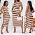 Vestido Midi Com Fenda Listrado - Imagem 1