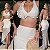 Conjunto De Saia & Cropped Com Flor - Imagem 1