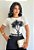 Blusa De Manga Curta C/ Flor - Imagem 1