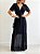 Vestido Longo De Lurex Com Manga - Imagem 1