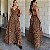 Vestido Longo Estampado De Onça - Imagem 1