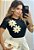 Blusa Manga Curta Com Bordado - Imagem 1