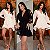 Vestido Curto Decote V Manga Longa - Imagem 1