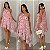 Vestido Curto Estampado Ombro Único - Imagem 1