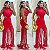 Vestido Longo C/ Franja Acetinado - Imagem 1