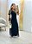 Vestido Longo De Manga Curto Listrado - Imagem 4