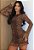 Vestido Curto Animal Print Manga Flare - Imagem 1
