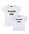 Kit Pai/Mãe e Filho 02 Camisetas Brancas Player One and Two Funny T-Shirts - Imagem 2