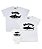 Kit Família 02 Camisetas Brancas e 01 Body Branco Daddy Shark, Mommy Shark & Baby Shark Funny T-Shirts - Imagem 1
