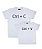 Kit Pai/Mãe e Filho 02 Camisetas Brancas Ctrl C Ctrl V Funny T-Shirts - Imagem 1