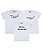 Kit Família 03 Camisetas Brancas Pai de 2, Mãe de 2 e Irmão Mais Velho Funny T-Shirts - Imagem 1