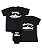 Kit Família 02 Camisetas Pretas e 01 Body Preto Daddy Shark, Mommy Shark & Baby Shark Funny T-Shirts - Imagem 1