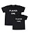 Kit Pai/Mãe e Filho 02 Camisetas Pretas Player One and Two Funny T-Shirts - Imagem 1