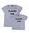 Kit Pai/Mãe e Filho 02 Camisetas Cinzas Player One and Two Funny T-Shirts - Imagem 2