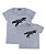 Kit 2 Camisetas Cinzas Mãe & Filho (a) Mamasaurus e Minisaurus Funny T-Shirts - Imagem 1